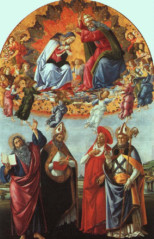 BOTTICELLI, Sandro The Coronation of the Virgin (San Marco Altarpiece) gfh France oil painting art